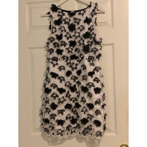 Alice + Olivia black and white appliqué dress